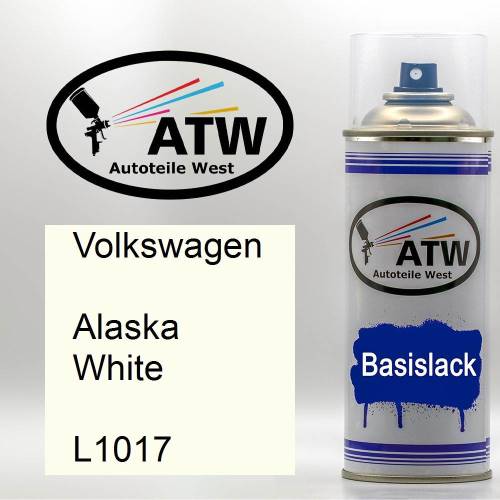 Volkswagen, Alaska White, L1017: 400ml Sprühdose, von ATW Autoteile West.